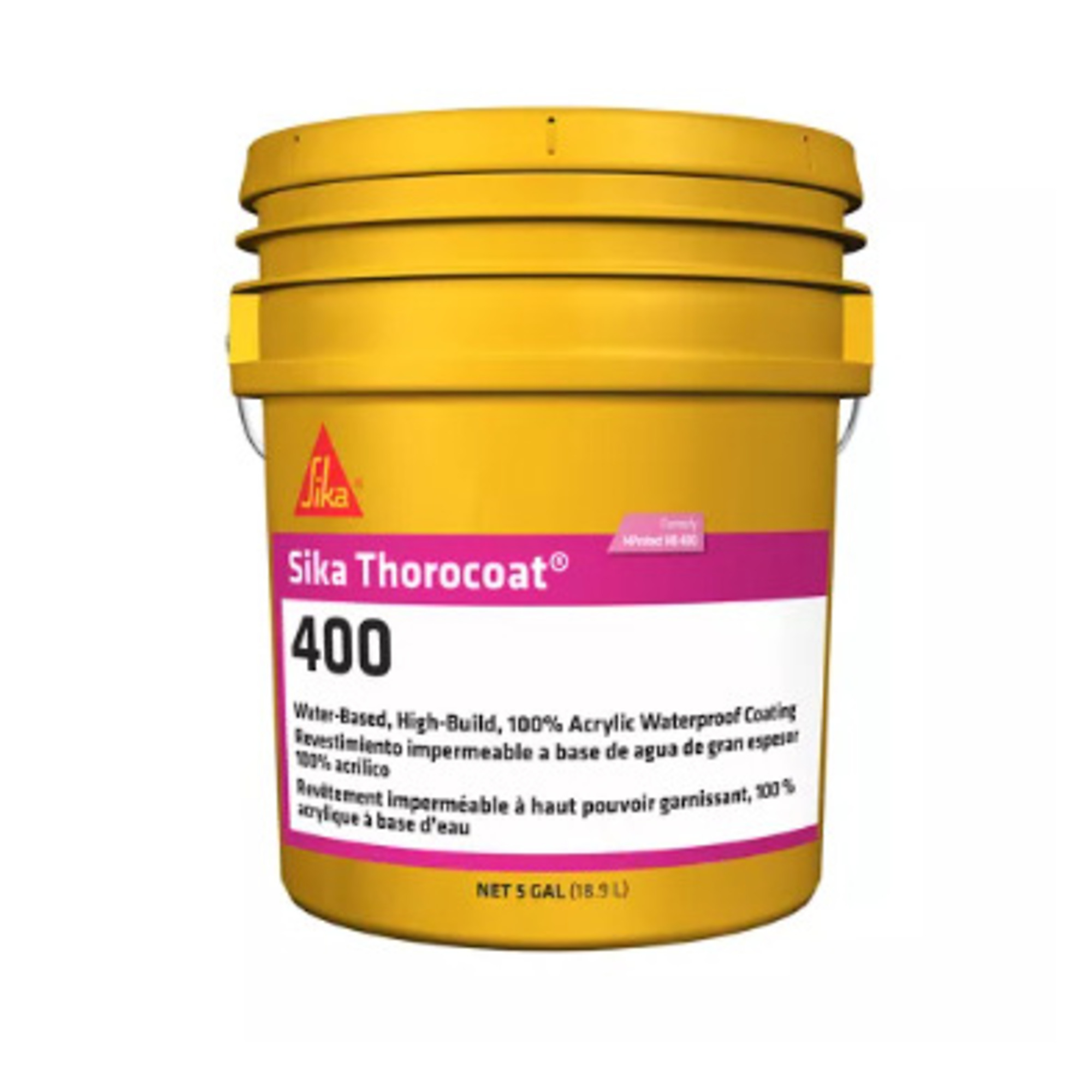 SikaThorocoat-400 Water-Based, High-Build, 100% Arcylic Waterproof Coating, Course, Medium, 5 Gallon